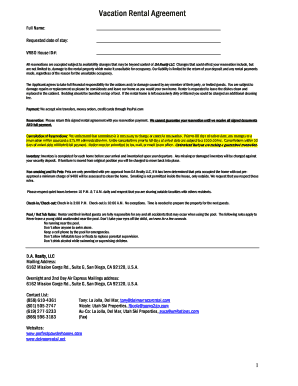 Vacation Rental Agreement