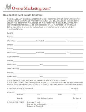 Residential Real Estate Purchase Agreement