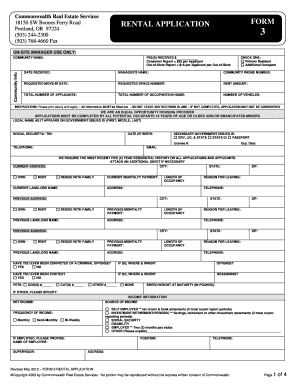 Rental Application Form