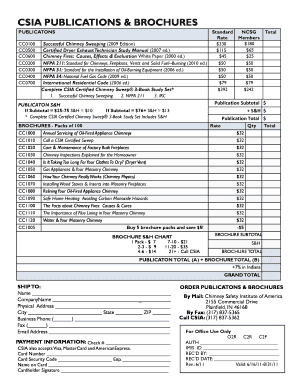 CSIA Publications and Brochures Order Form