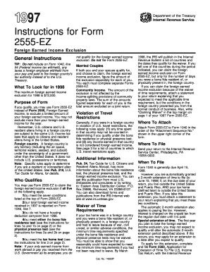 Form 2555-EZ Instructions