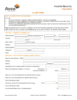 Income Security Insurance Claim Form