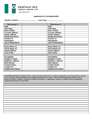 Application for Hardship Relief