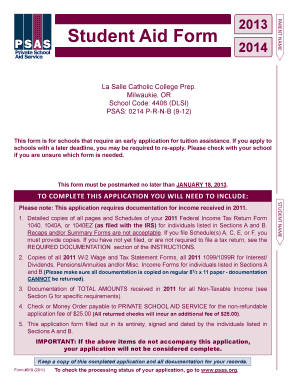 Student Aid Form