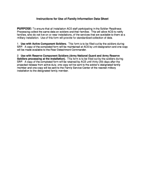 Family Information Data Sheet