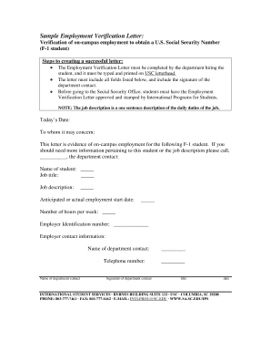 Letter of employment template - Sample Employment Verification Letter - USC