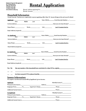 Wisconsin Rental Application Form