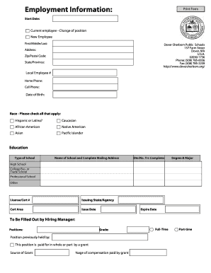 New Employee Information Form