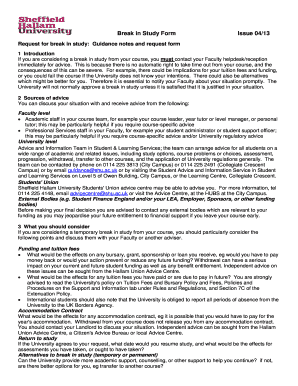 Break in Study Request Form