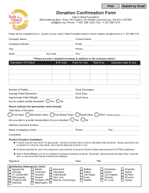 Donation Confirmation Form