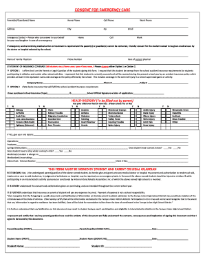 Arizona Emergency Care Consent Form