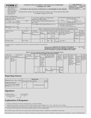 SEC Form 4 Statement of Changes in Beneficial Ownership