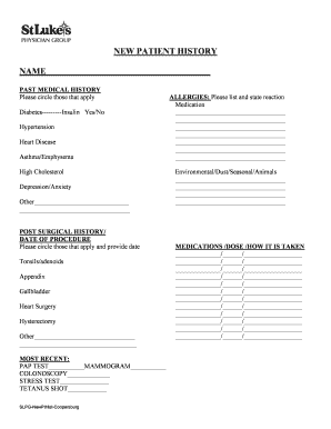 New Patient Medical History Form