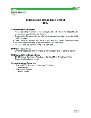 Illinois Blue Cross Blue Shield ERA Enrollment Form