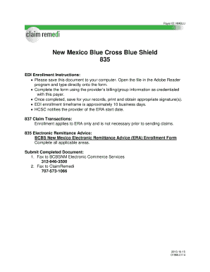 BCBS New Mexico ERA Enrollment Form