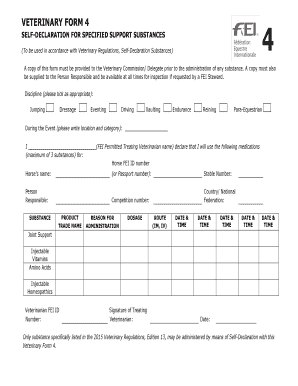 Veterinary Form 4 Self-Declaration