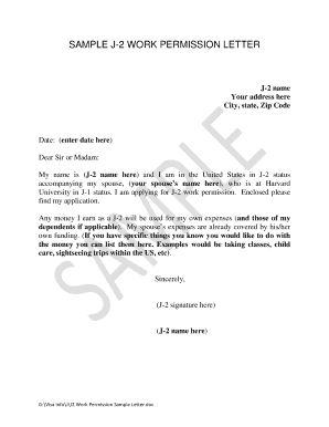 J-2 Work Permission Letter