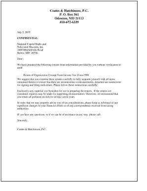 Form 990 Tax Return for Exempt Organizations