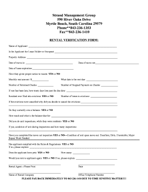 Rental Verification Form