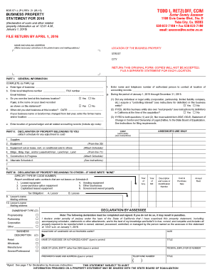 California Business Property Statement
