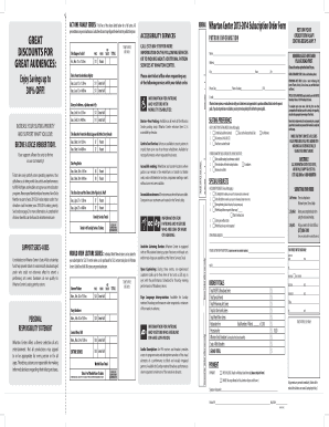 Wharton Center 2013-2014 Subscription Order Form