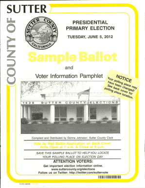 California Presidential Primary Election Ballot