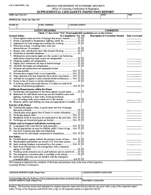 Arizona Supplemental Life-Safety Inspection Report