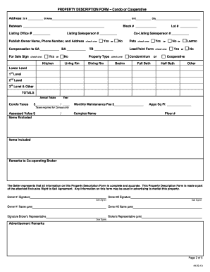 Property Description Form