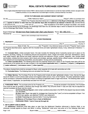 Utah Real Estate Purchase Contract