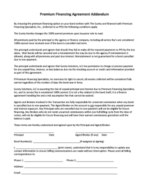 Premium Financing Agreement Addendum