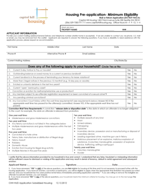 HUD Subsidized Housing Application