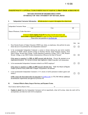 Independent Contractor Agreement Nevada