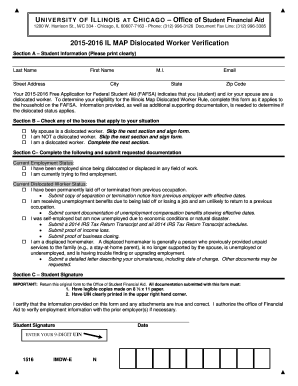2015-2016 IL MAP Dislocated Worker Verification