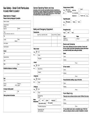 Small Craft Particulars Form