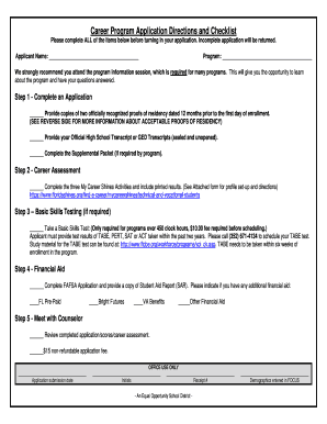 Career Technical Program Application