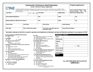 Career Technical Program Application