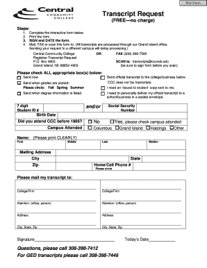 Transcript Request Form