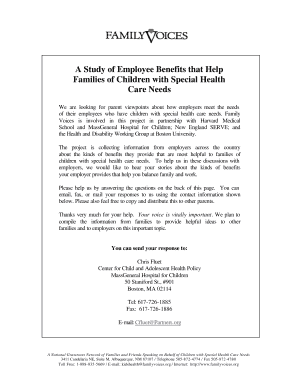 Employee Benefits Survey for Special Needs Families