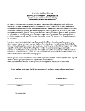 HIPAA Compliance Statement Form