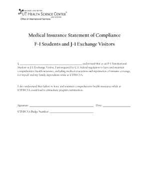 Medical Insurance Compliance Form