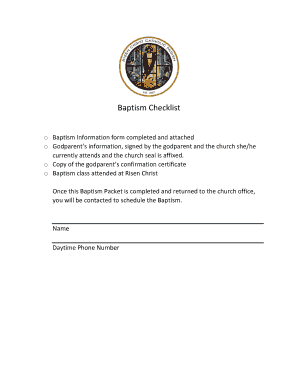 Baptism Information Form