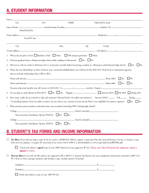 CSB/SJU Financial Aid Application