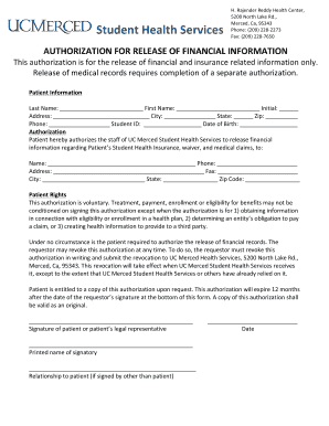 Authorization for Release of Financial Information