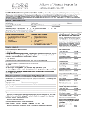 Affidavit of Financial Support for International Students