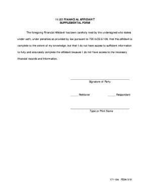 Financial Affidavit Supplement
