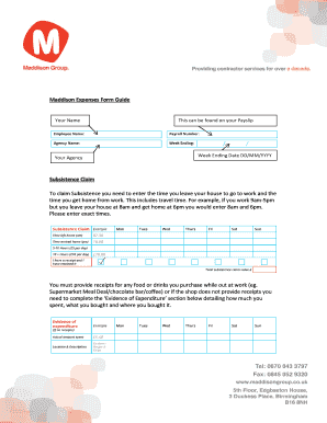 Maddison Expenses Form Guide