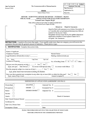 Massachusetts Statutory Exemption Application
