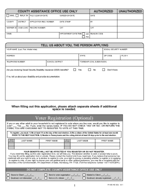 Pennsylvania Medical Assistance for Workers with Disabilities Application