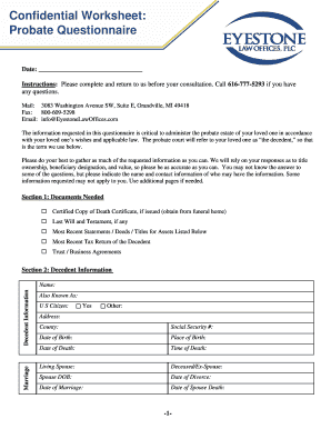 Probate Questionnaire