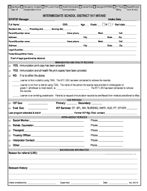 IEP Intake Form